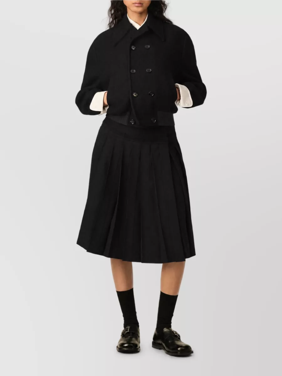 Ami Paris Wool Double-Breasted Bomber Jacket