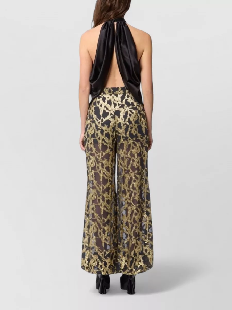 Nina Ricci Satin Draped Halterneck Top Open Back