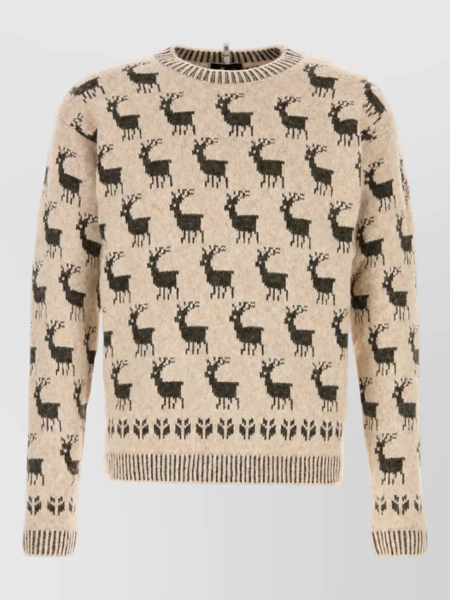 Moncler Grenoble Embroidered alpaca-blend jumper