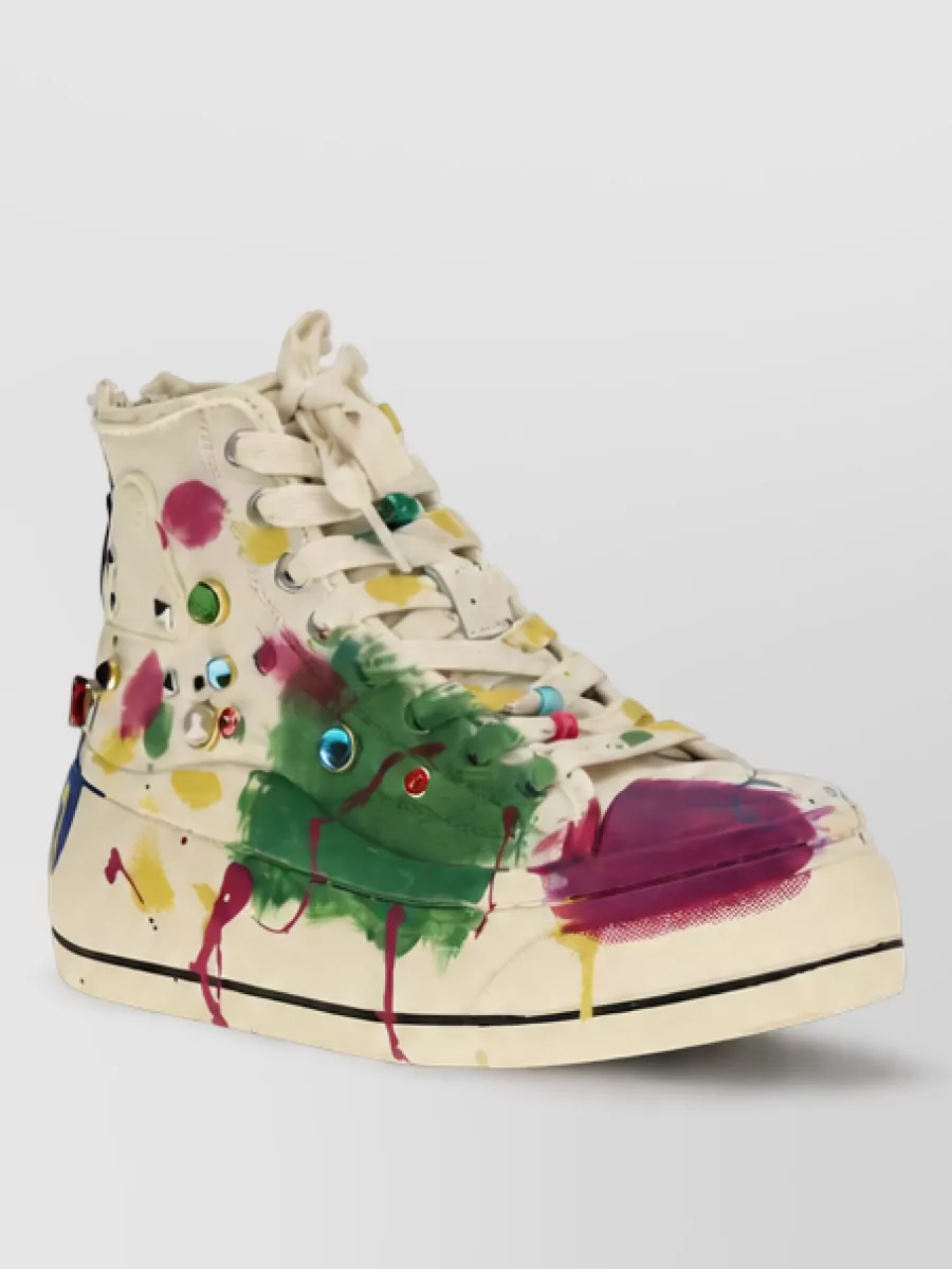 R13 cotton high top sneakers