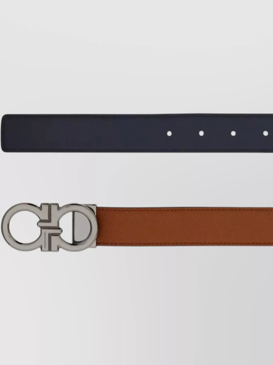 Ferragamo Grained Leather Reversible Belt