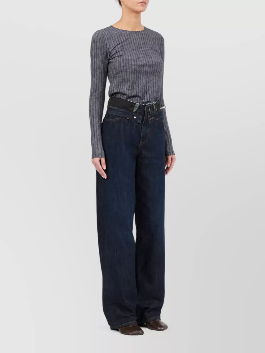 Mm6 Maison Margiela Deconstructed High-Rise Straight-Leg Denim Jeans