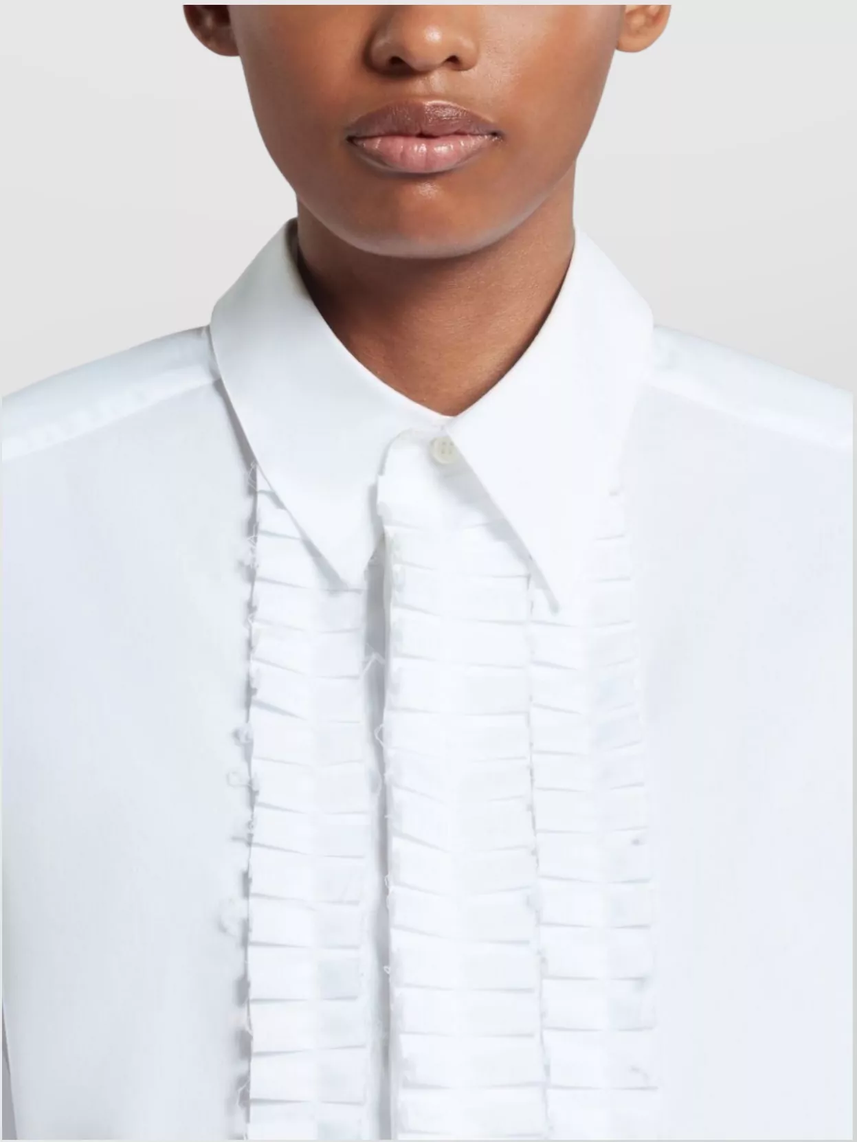 Marni Collared Neck Long Sleeves Ruffle Detail