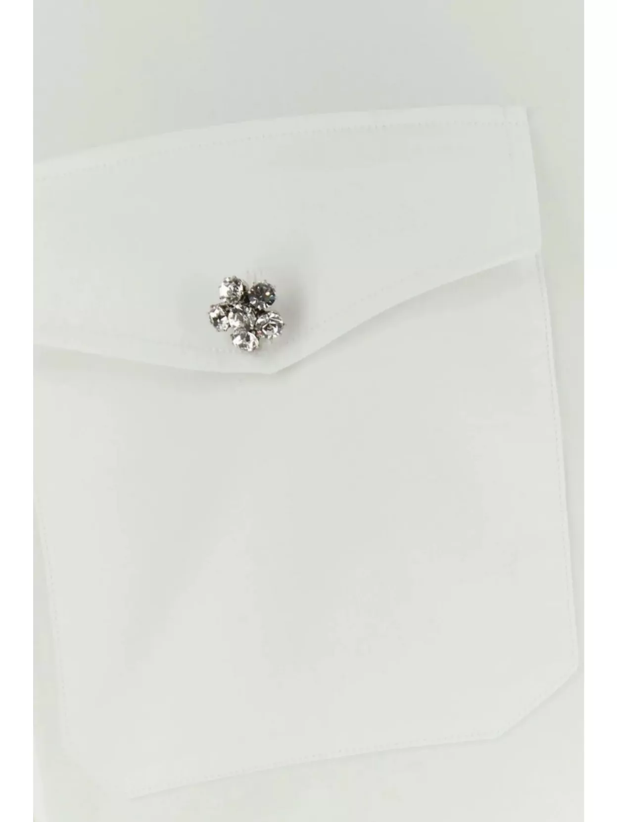 Prada Cropped Poplin Shirt With Buttoned Cuffs In Neutral