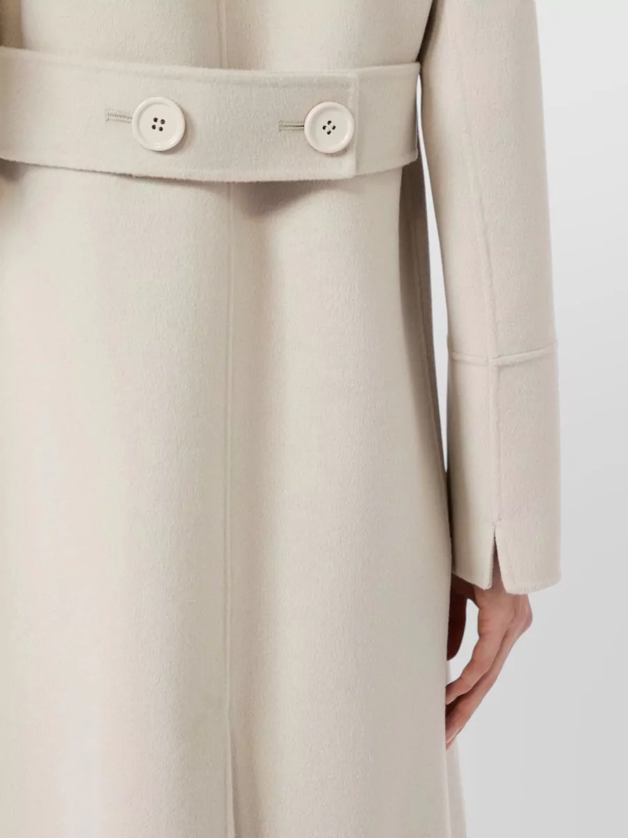 S Max Mara Long Double Breasted Coat Wide Lapel Collar