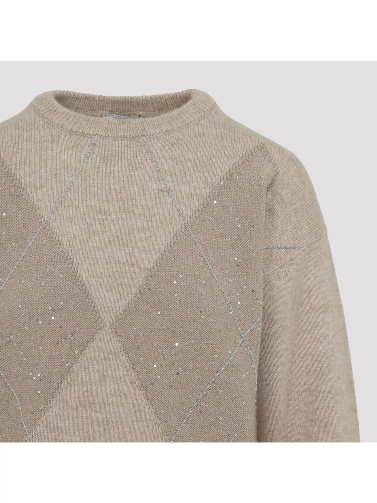 Peserico Argyle Pattern Long Sleeve Knit Sweater