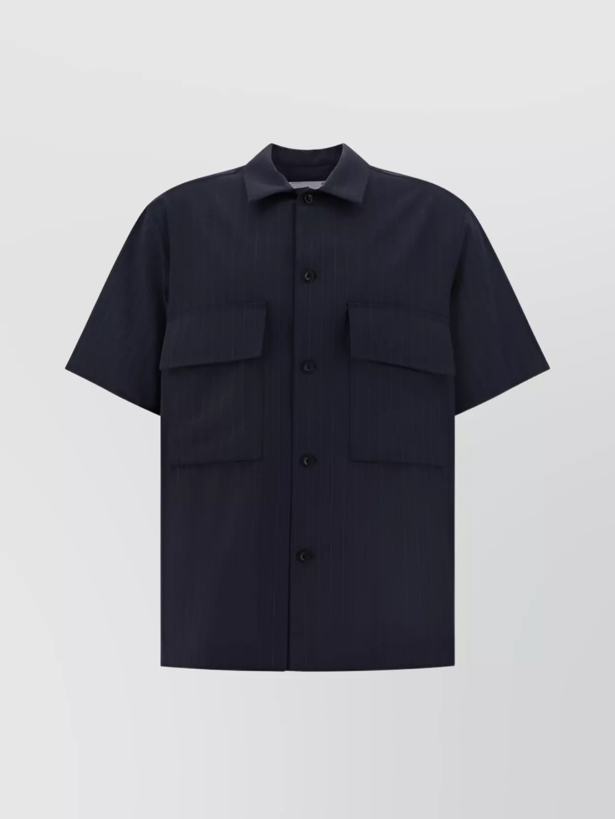Shop Sacai Pinstripe Shirt With Point Collar And Pockets