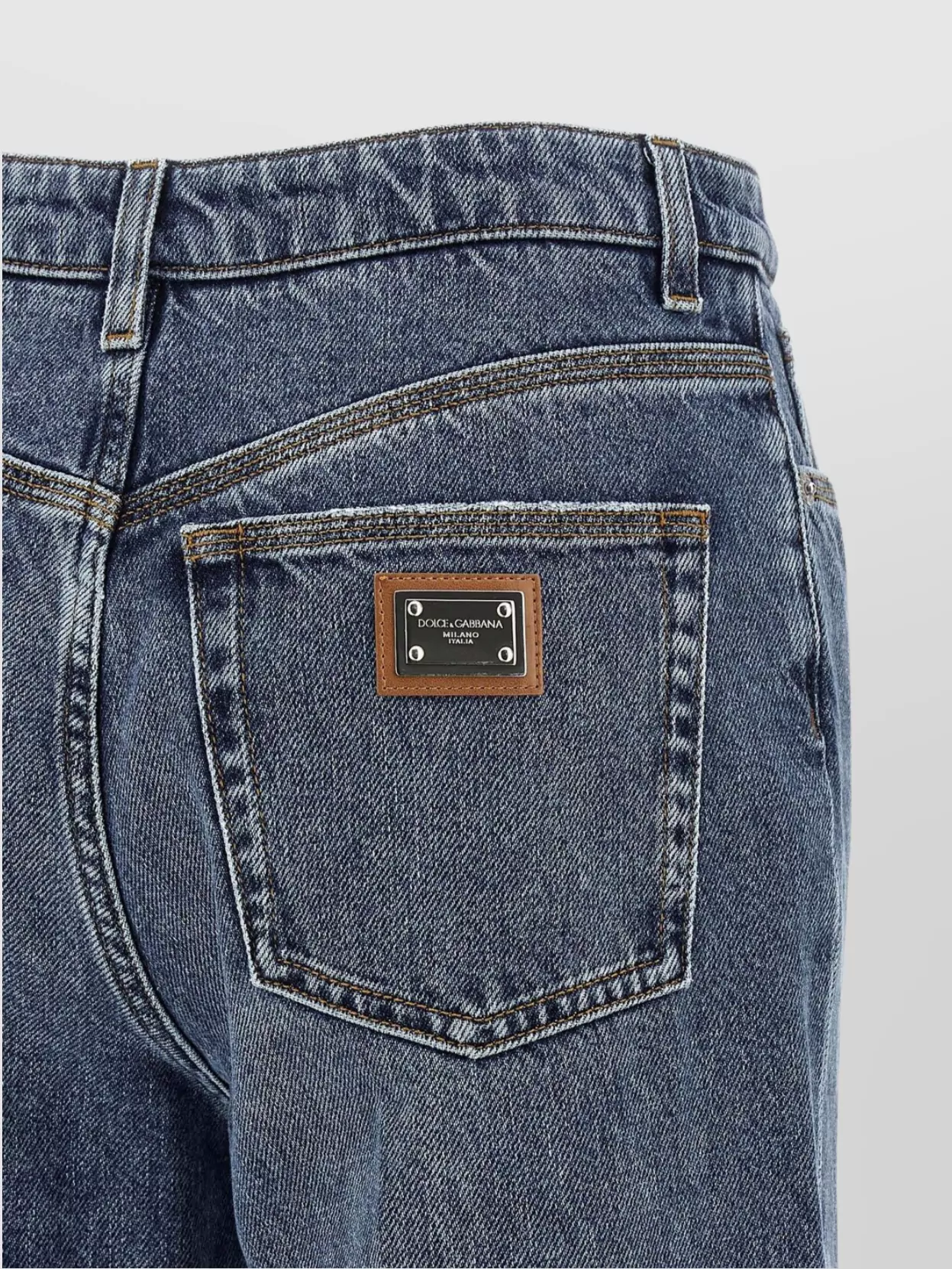 Dolce&Gabbana Tag Logo Wide-Leg Jeans