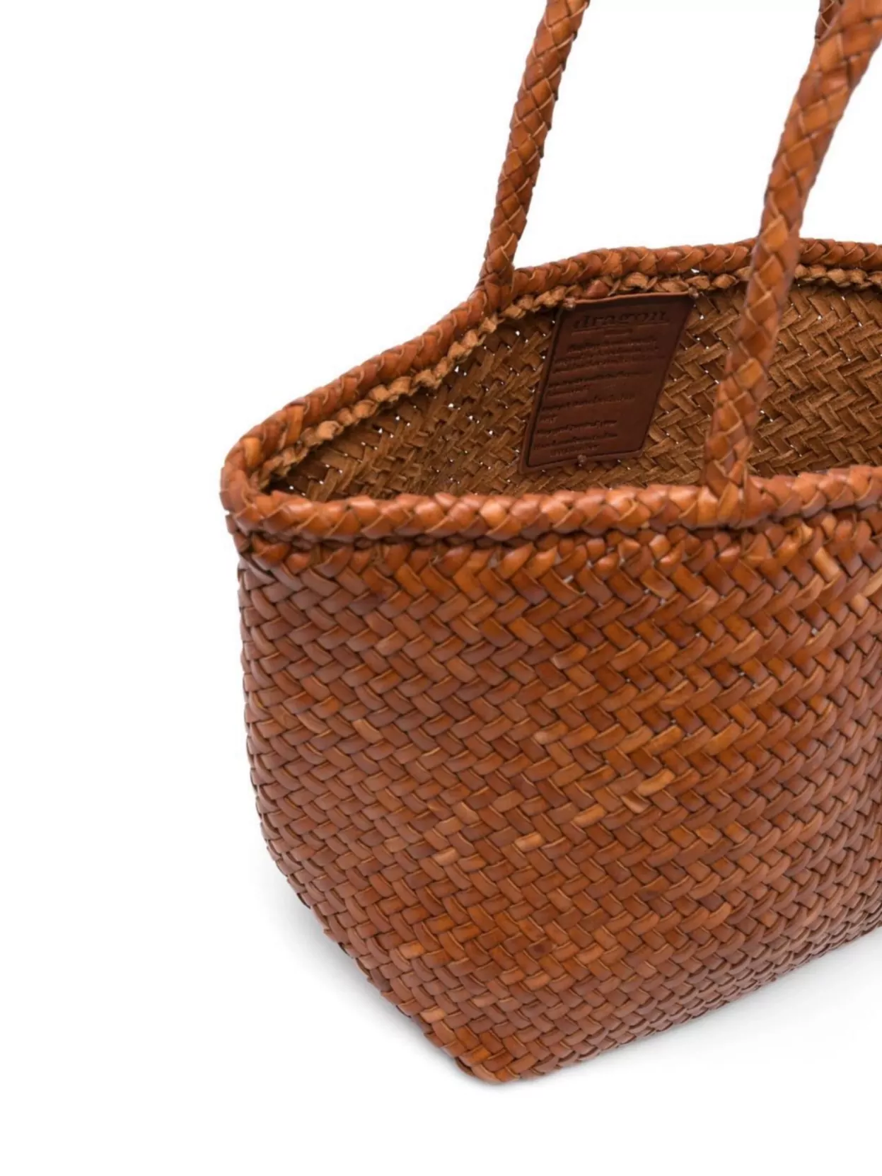 Dragon Diffusion Small Woven Leather Tote Bag