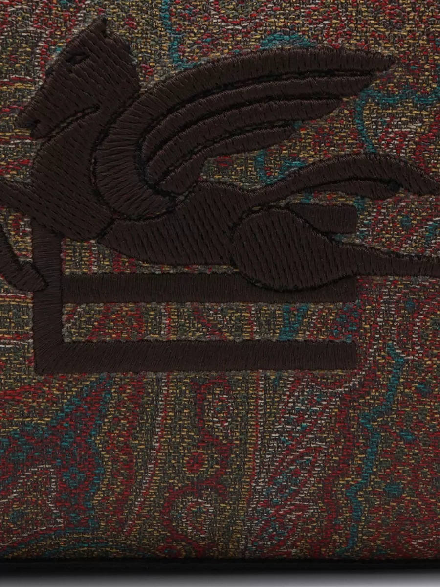 Etro Clutch Bag Paisley Embroidery Strap Handle