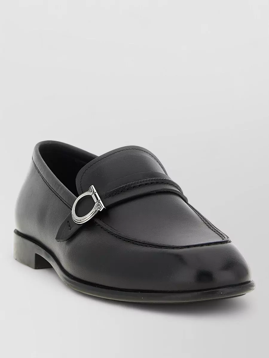 Ferragamo leather monk shoes