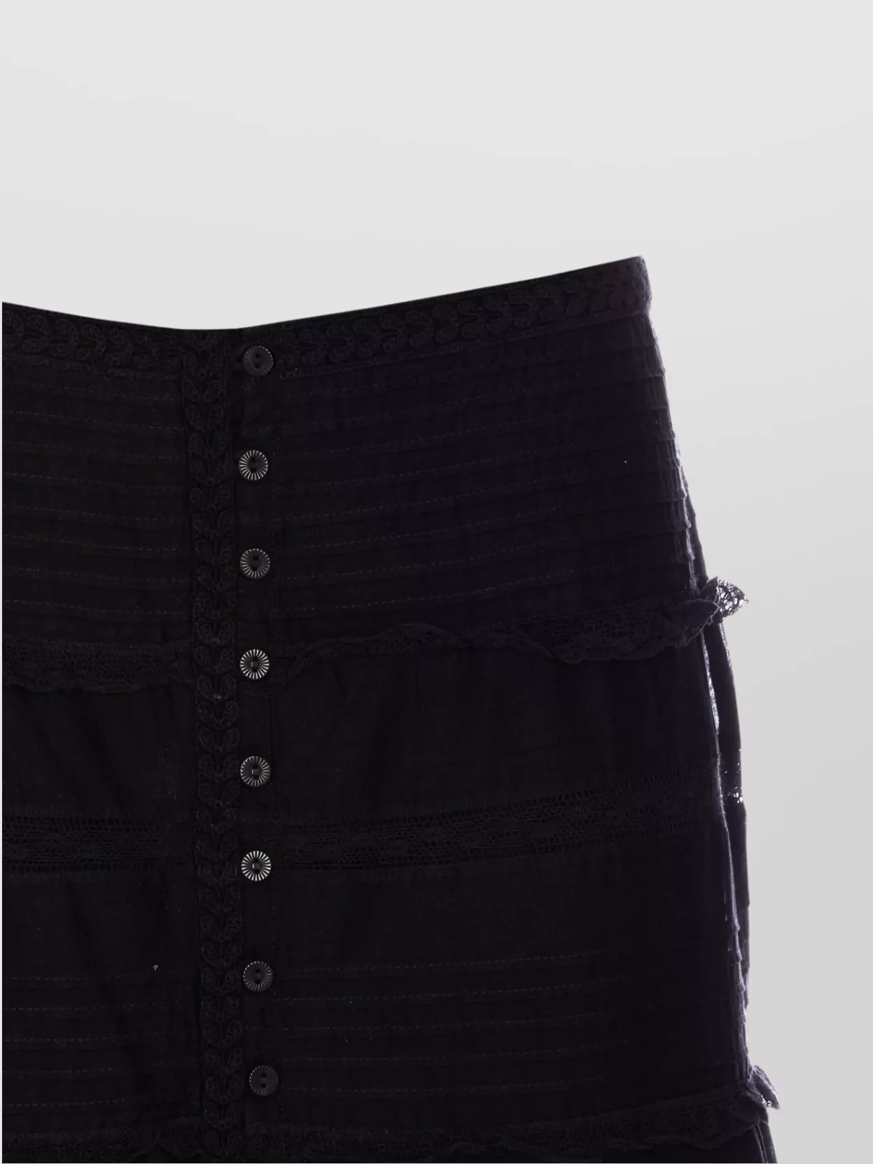 Isabel Marant Etoile Flared High Waist Skirt With Lace Trim
