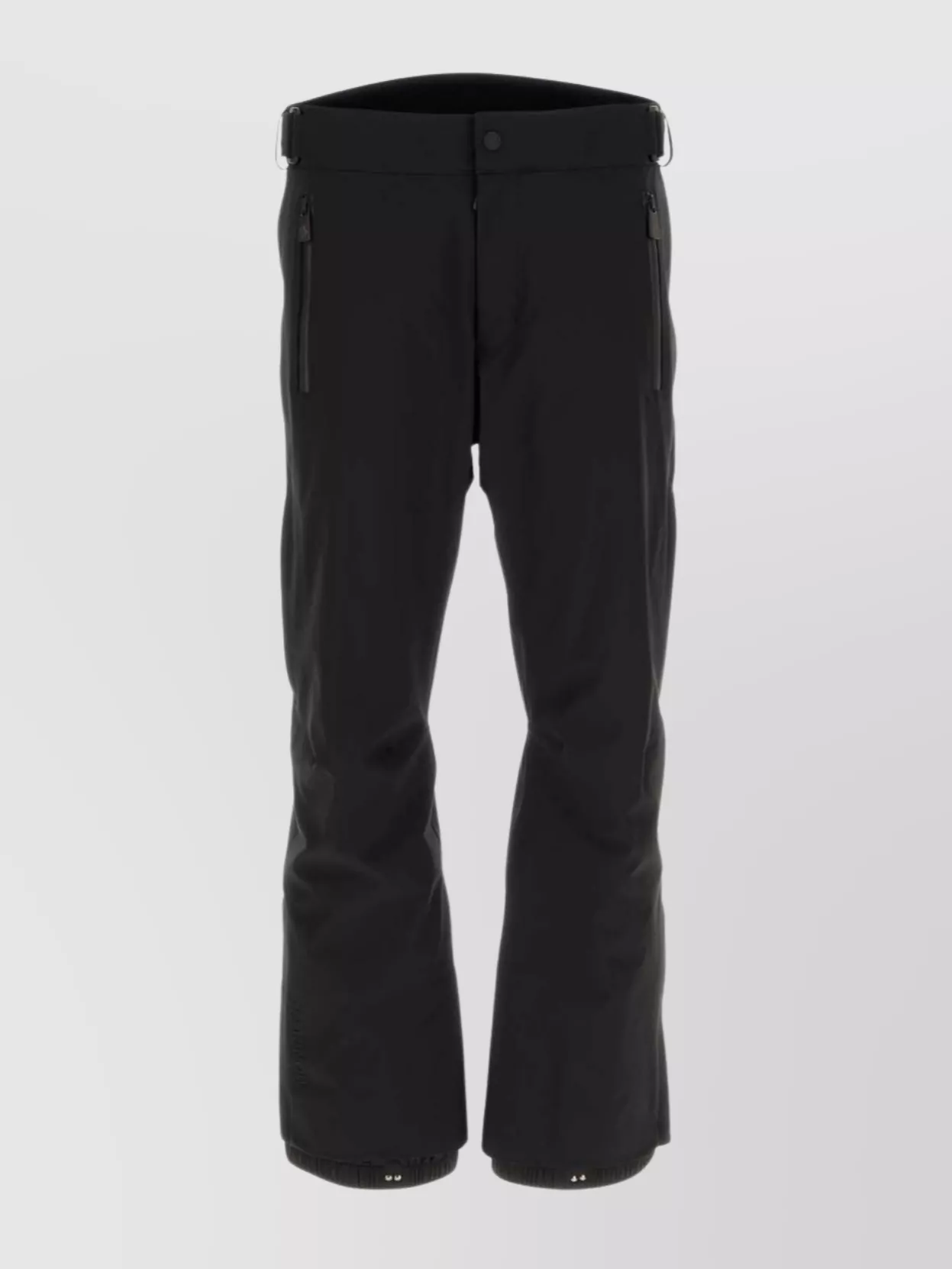 Moncler Stretch Nylon Ski Trousers With Flared Hem In Black
