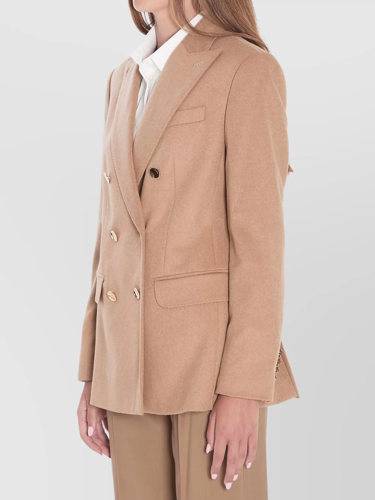 Max Mara Camel Double-Breasted Blazer