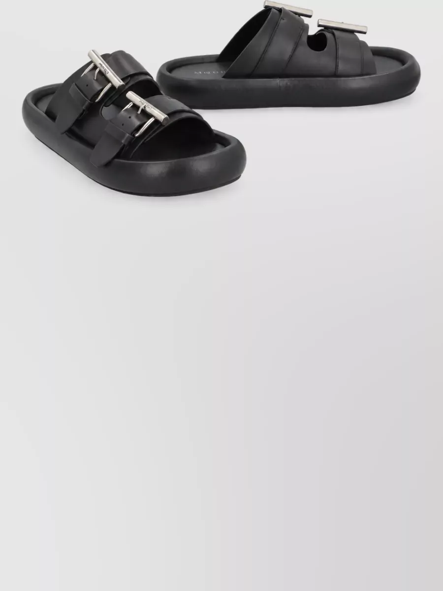 Mc Queen leather slides