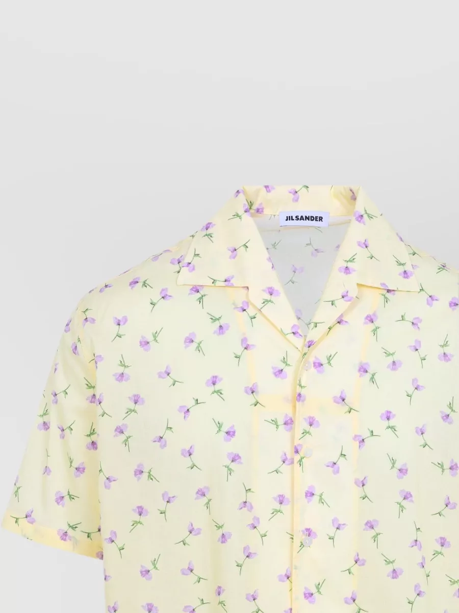Jil Sander Floral-Print Short-Sleeve Camp-Collar Shirt