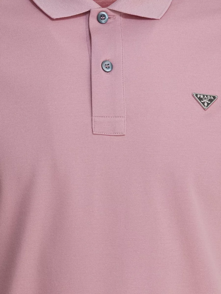Prada Short Sleeve Polo Shirt Straight Collar