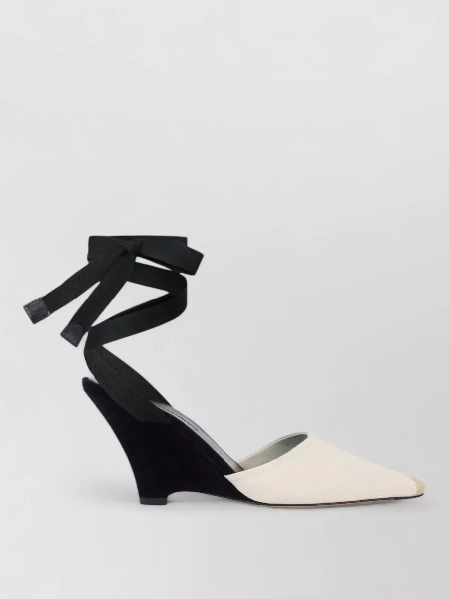 Jacquemus Cotton Tie-Fastening Pointed-Toe Pumps