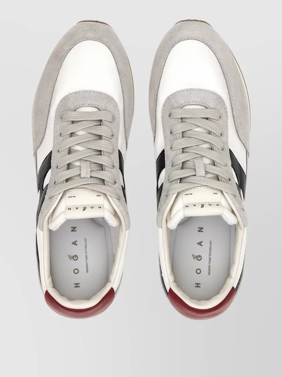 Hogan Sneakers Contrast Heel Tab Rubber Sole Suede