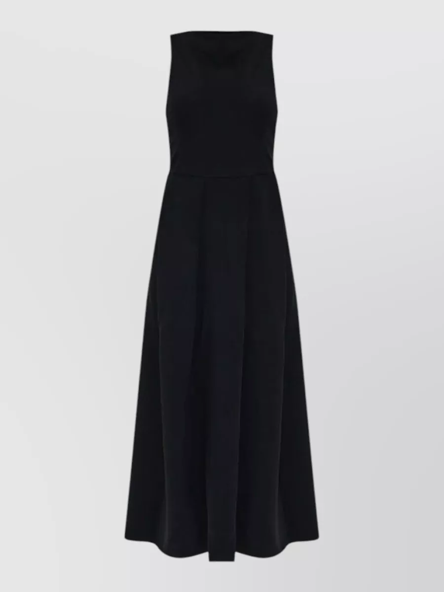 Emporio Armani sleeveless crew neck flared hem maxi dress