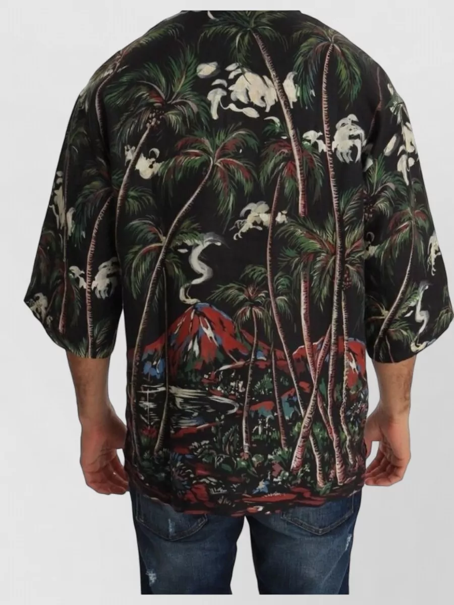 Dolce&Gabbana Printed Short-Sleeve Polo Shirt