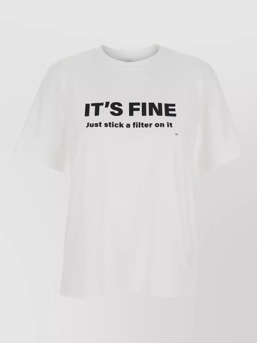 Victoria Beckham Just Stick A Filter On It Slogan T-shirt Clothing In White