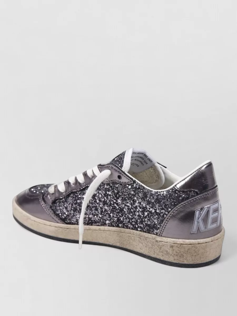 Golden Goose Ballstar Glitter Sneakers Leather Star Rubber Sole