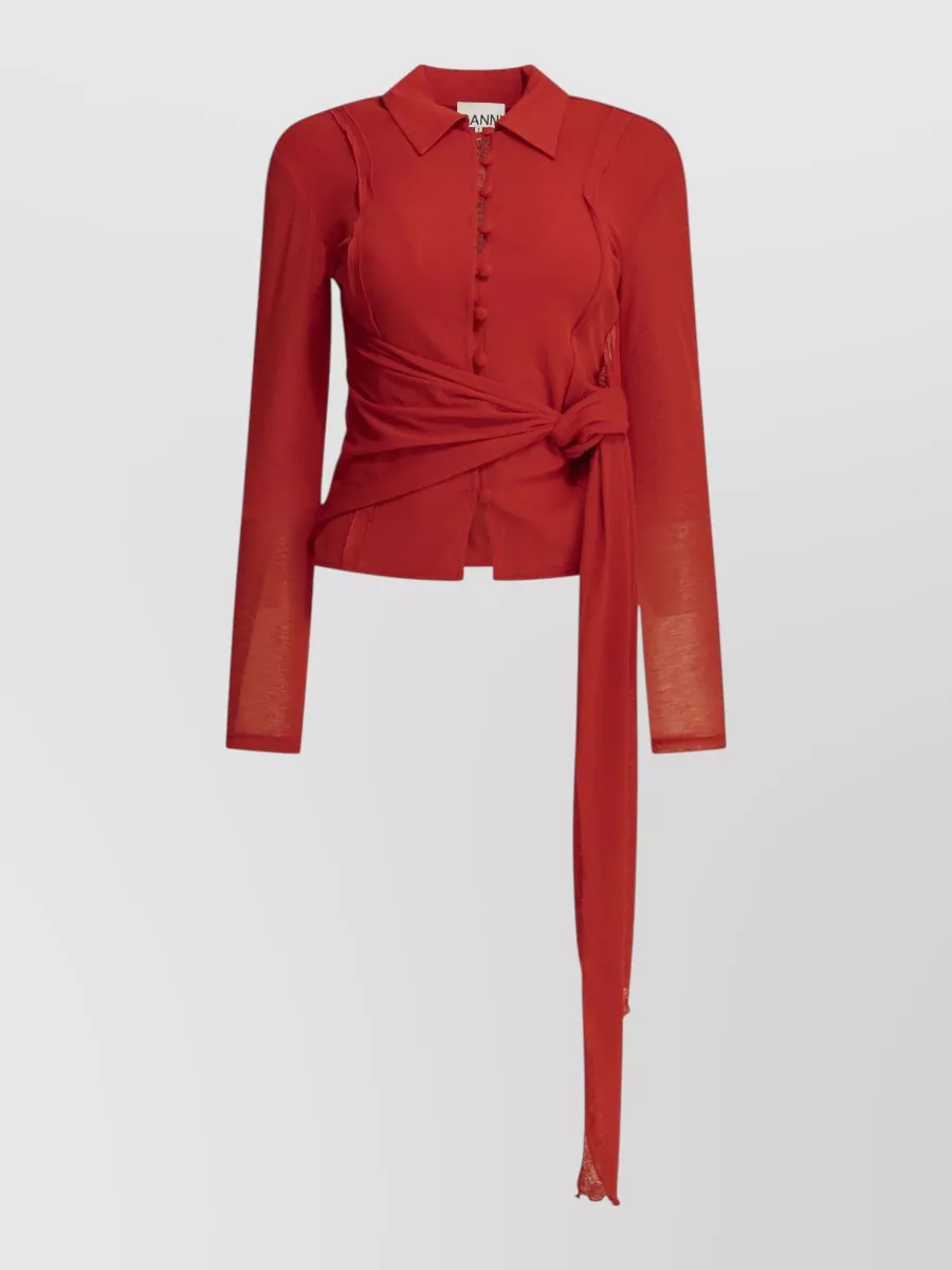 Ganni buttoned polo shirt