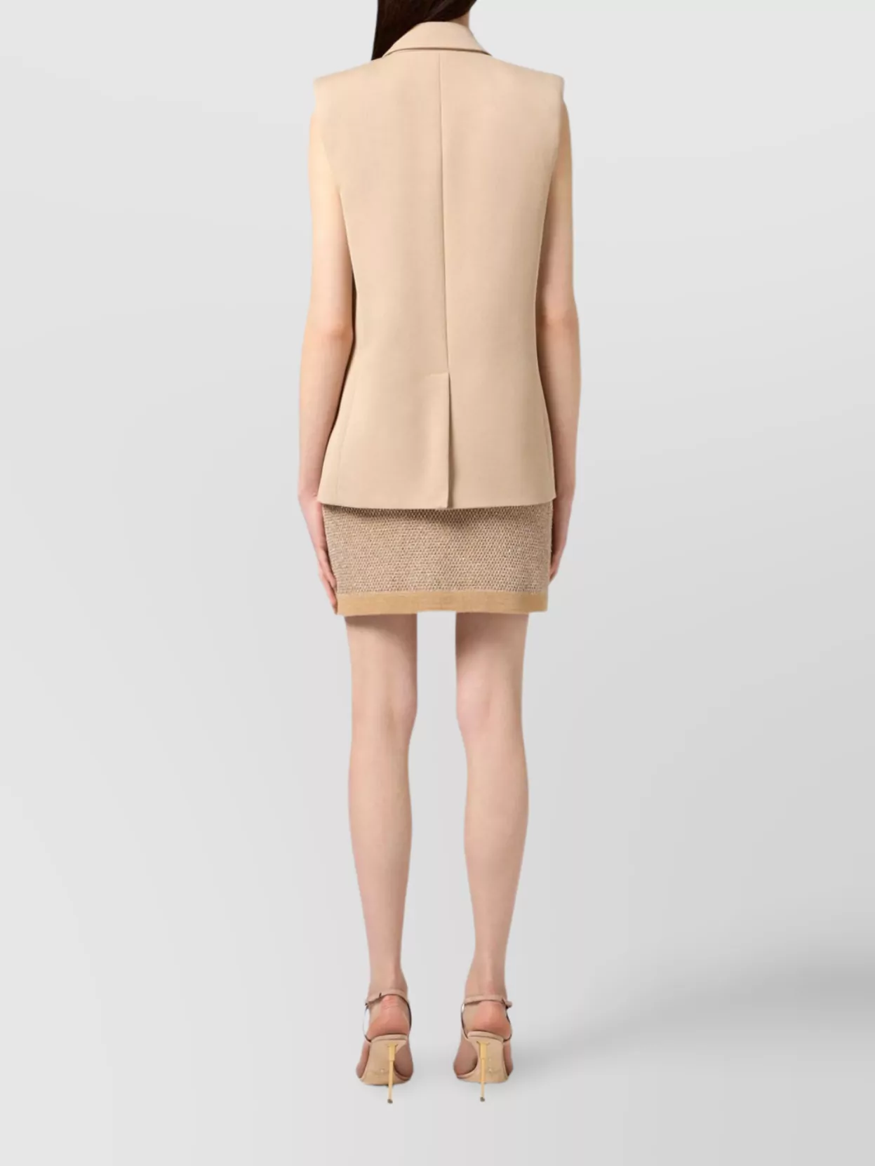 Elisabetta Franchi Textured Knit Mini Skirt And Buttons
