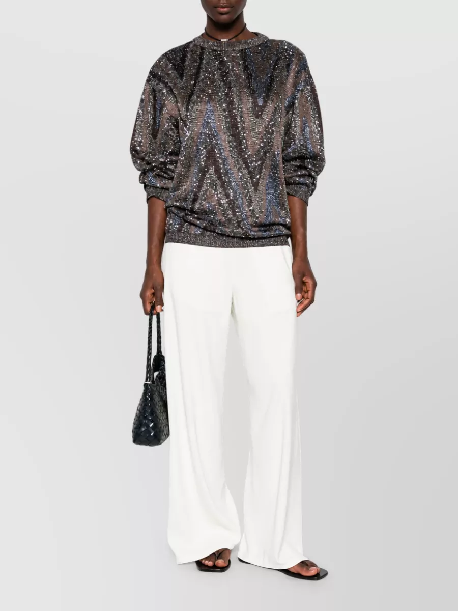 Missoni Sequin-embellished metallic crew-neck sweatshirt
