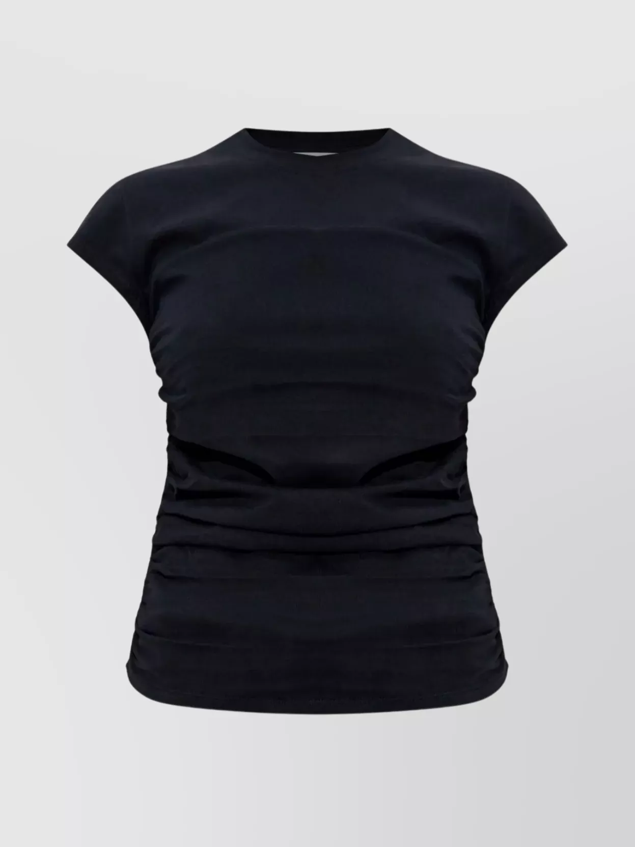 Isabel Marant Fitted Cap Sleeve T-shirt With Ruched Detail In Blue