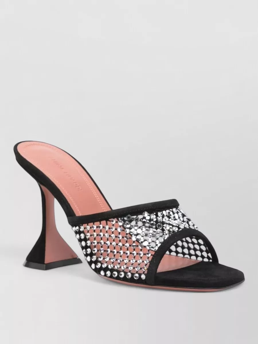 Amina Muaddi Crystal Embellished Leather Mules