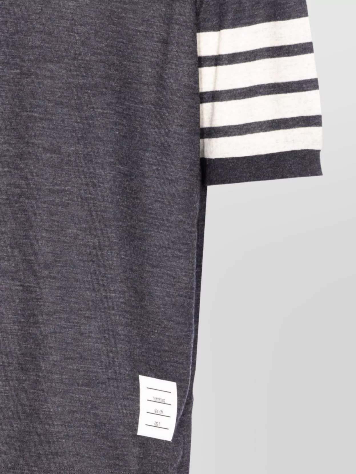 Thom Browne Iii Striped Sleeve Crewneck Short Sleeves
