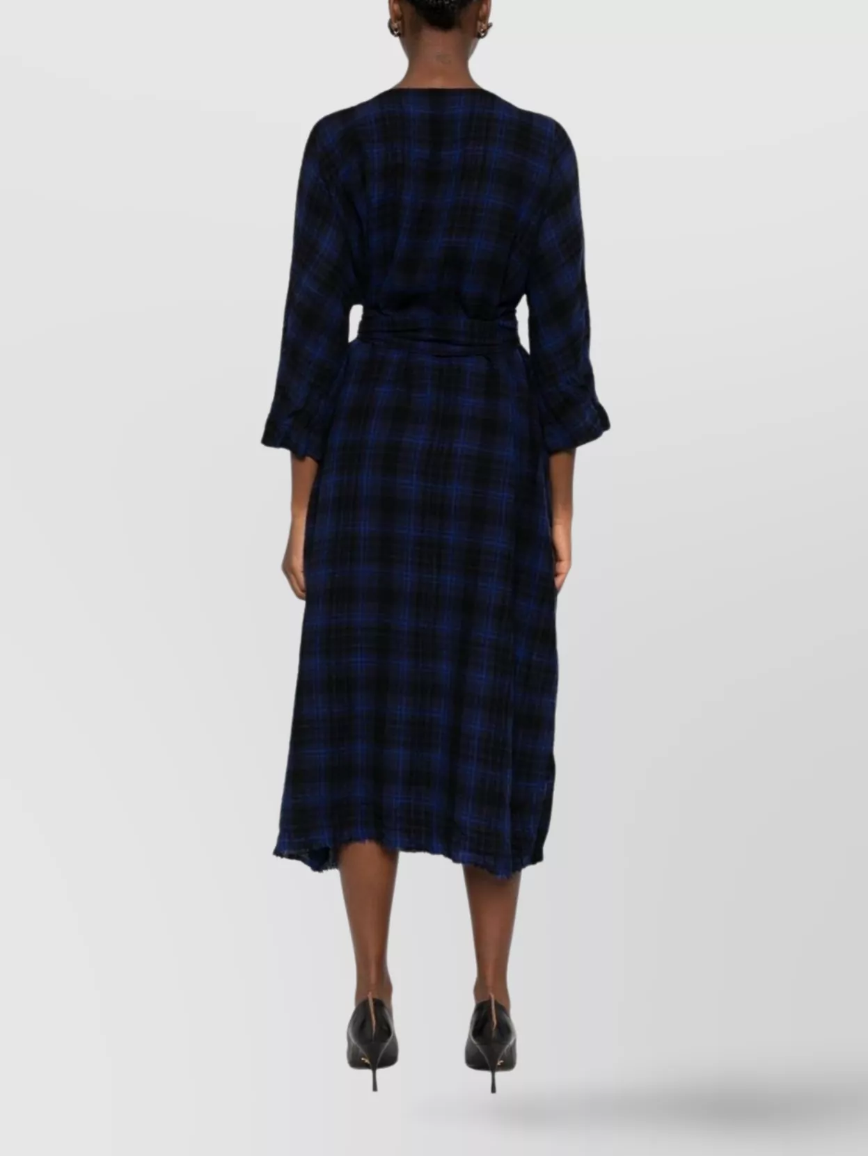 Daniela Gregis Midi Dress With Checked Pattern And Belted Waist