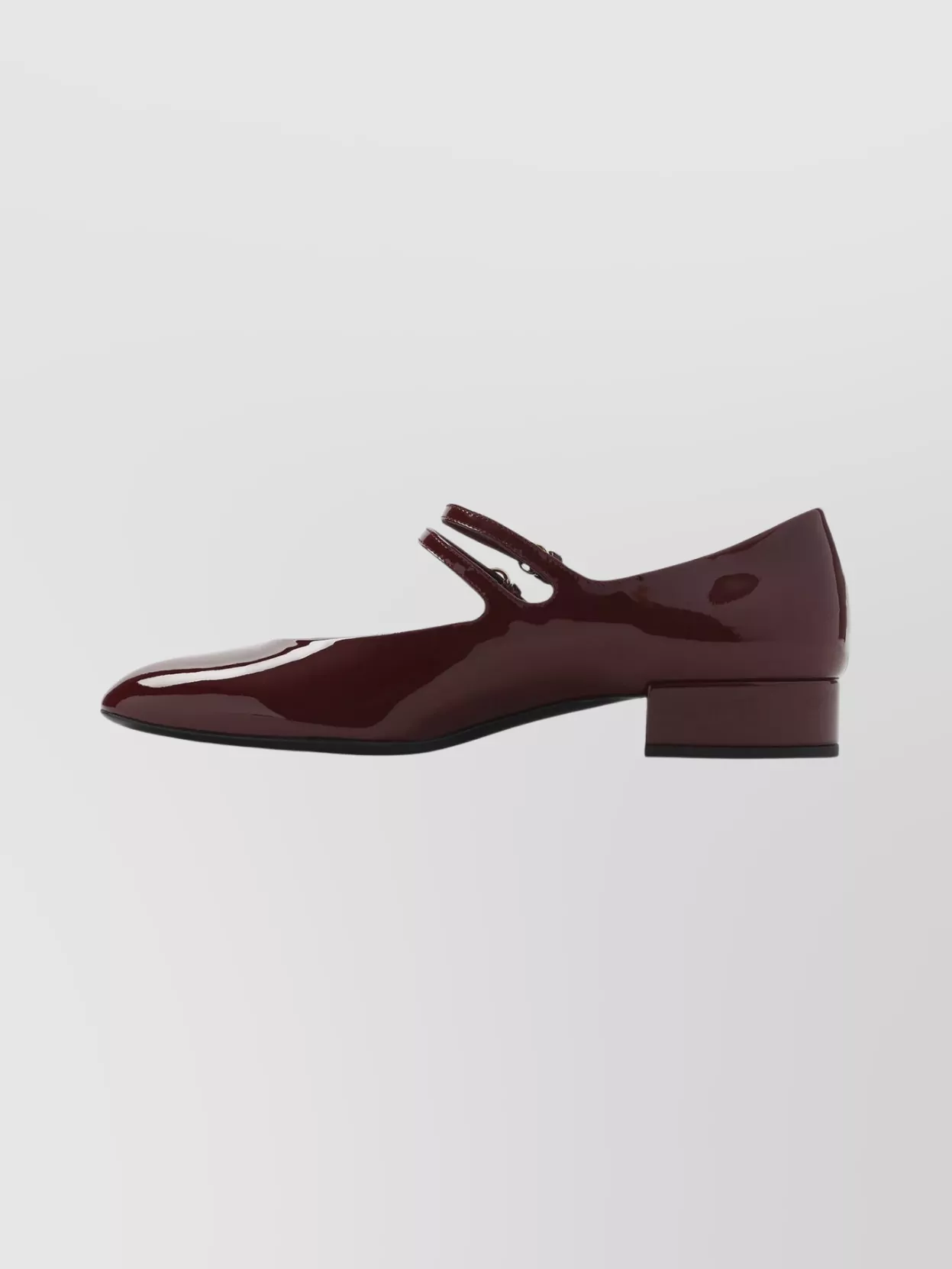 Miu Miu Block Heel Double Strap Patent Pumps