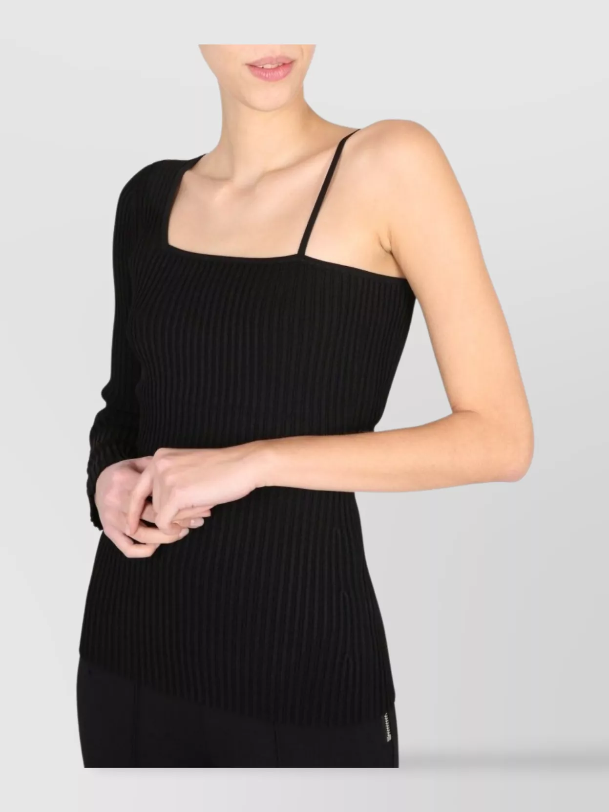 Helmut Lang Asymmetric Ribbed One-shoulder Top