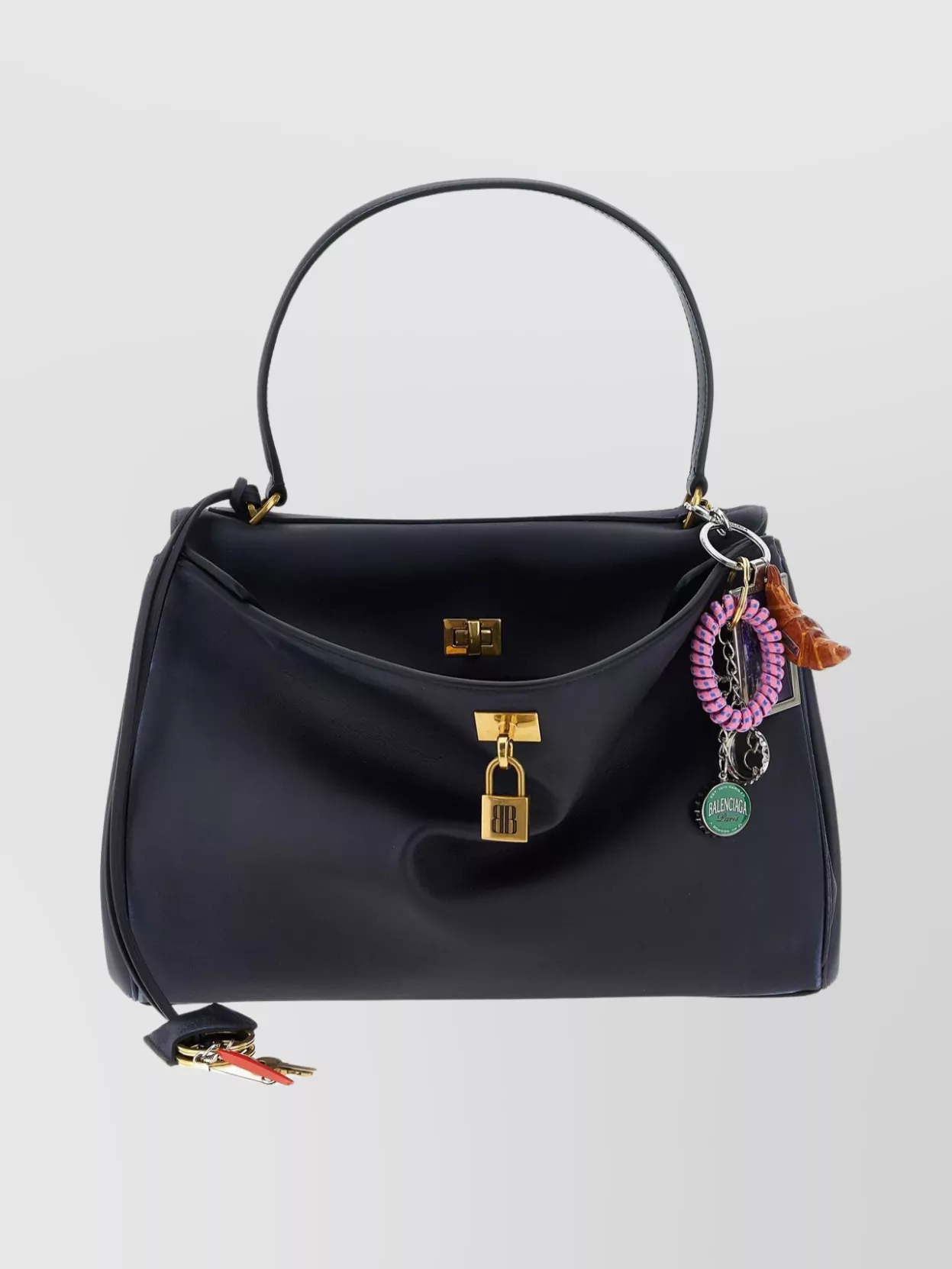 Balenciaga Chic Shoulder Bag With Charms And Strap In Brown