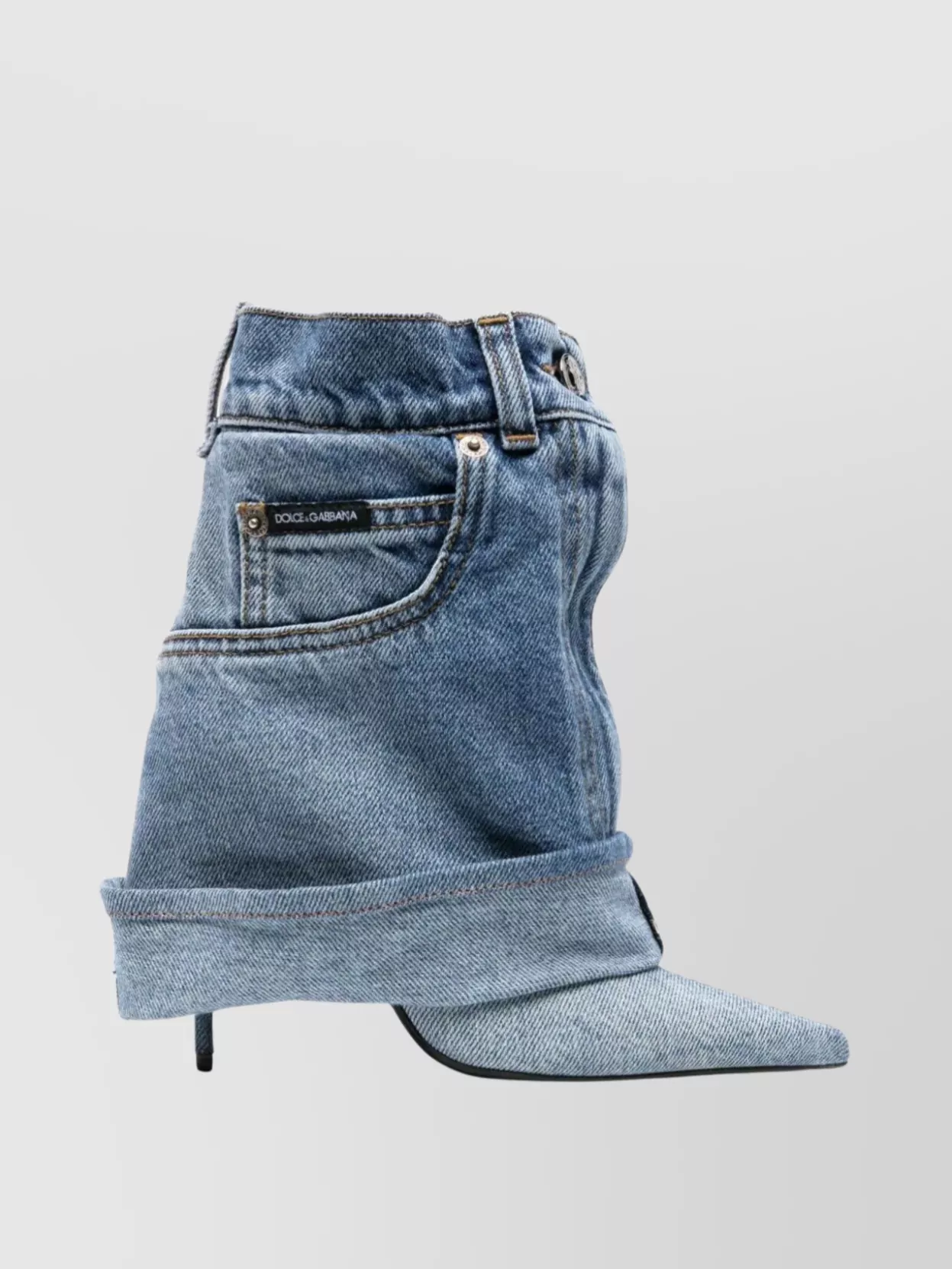 Shop Dolce & Gabbana Denim Patchwork Ankle Boots