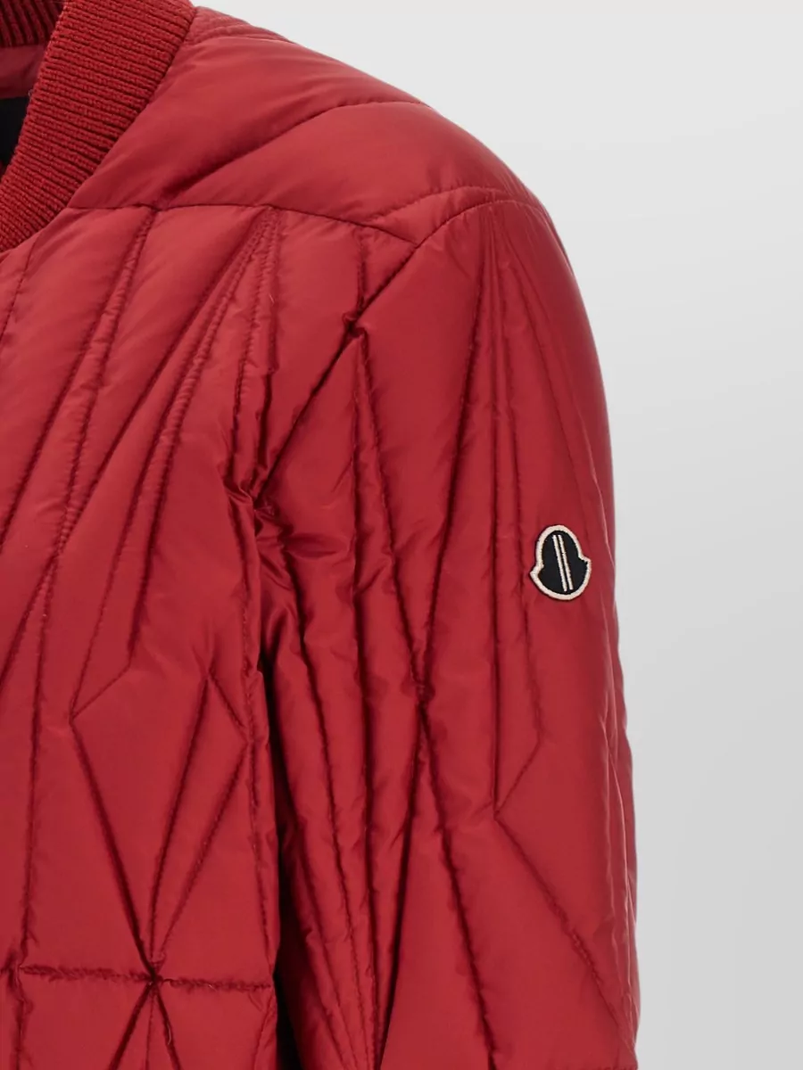Rick Owens Down Quilted High-Neck Bomber Jacket