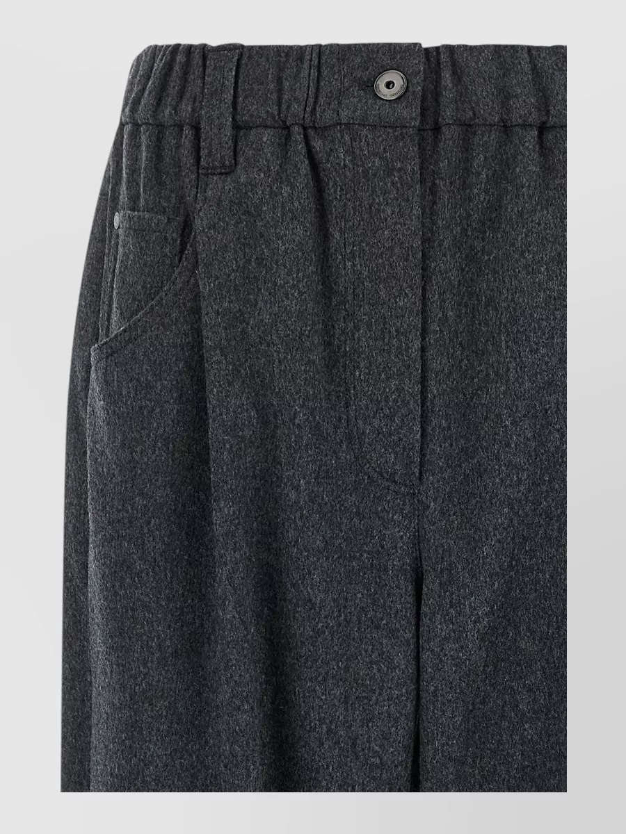 Brunello Cucinelli wool pleated straight-leg pants