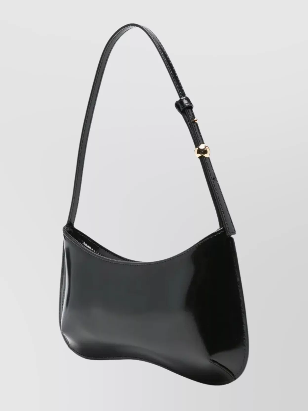 Jacquemus Curved Calfskin Shoulder Bag With Adjustable Strap