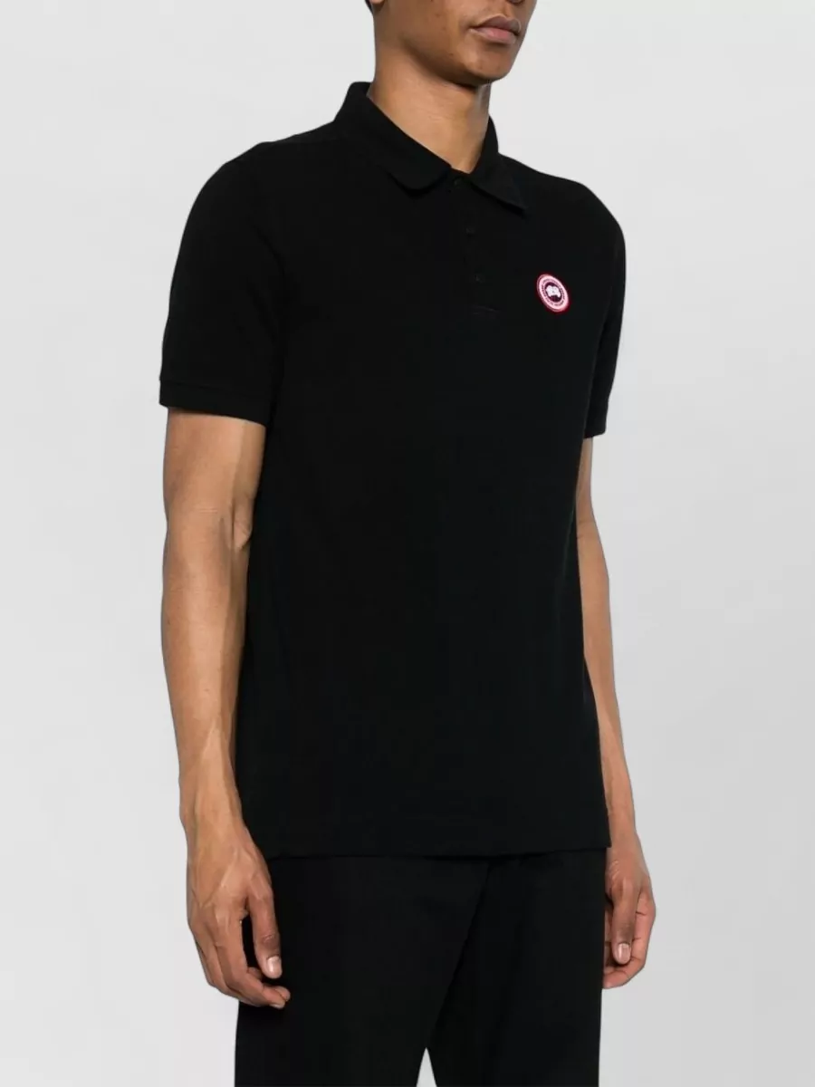 Canada Goose Logo Polo Shirt Cotton Pique Collar