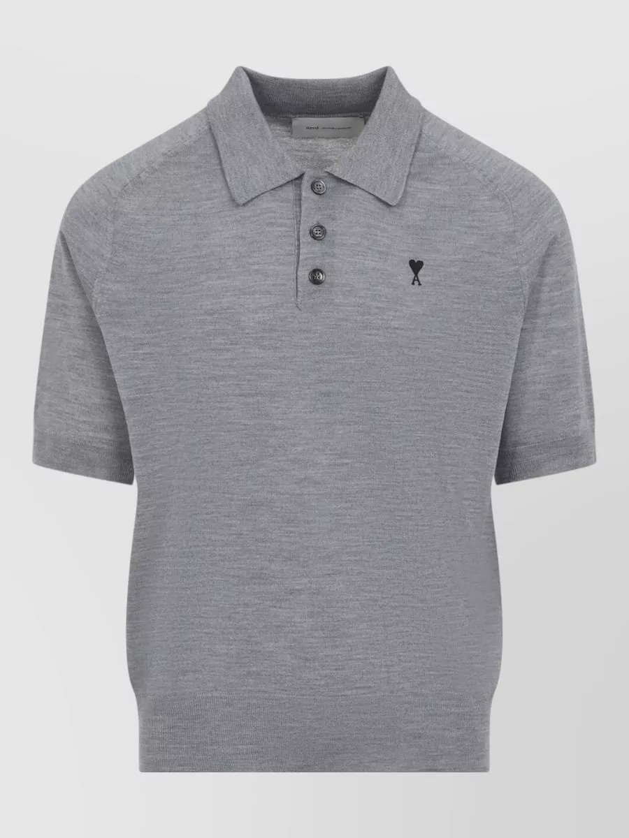 Ami Paris Adc Contrast Logo Short Sleeve Polo