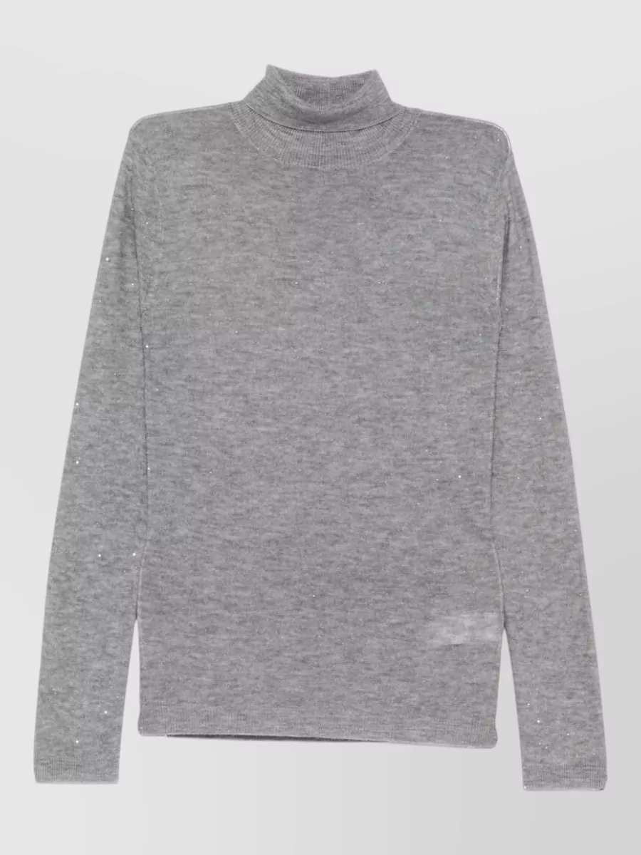 Fabiana Filippi wool ribbed turtleneck long-sleeve sweater