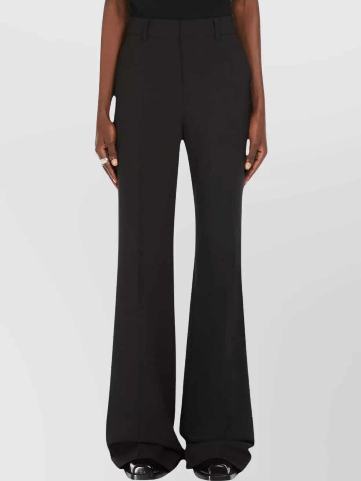Sportmax Tailored Flare Wool Trousers With French Pockets
