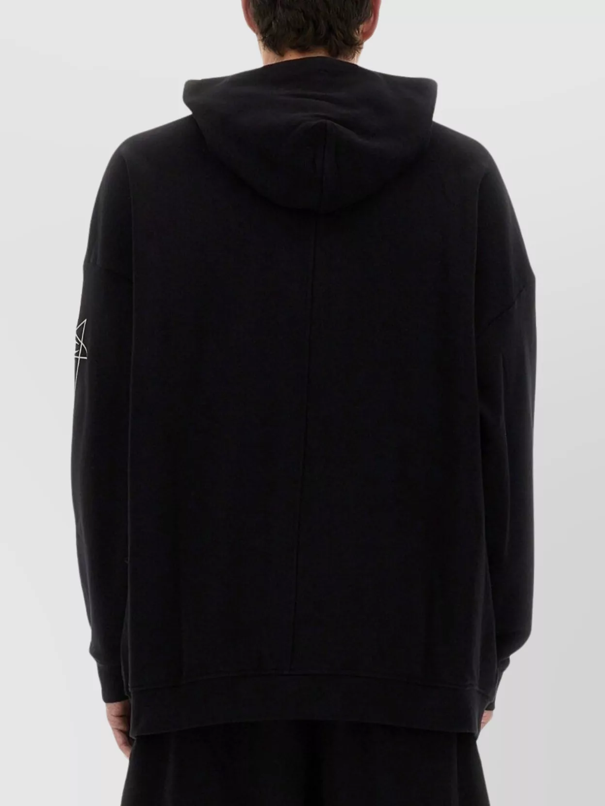 Rick Owens Oversized Hoodie With Long Drawstrings And Front Pockets In Black
