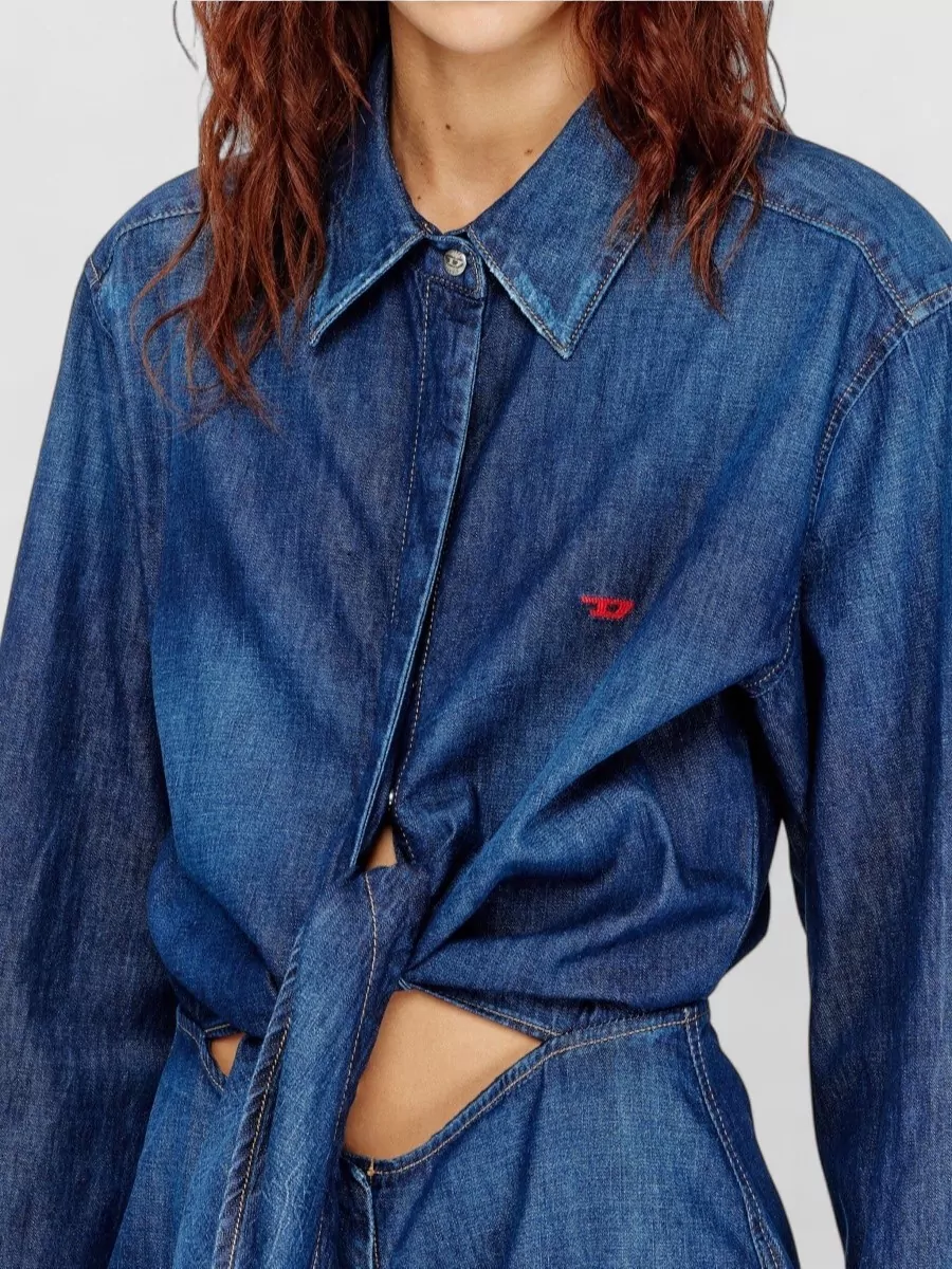 Diesel Long Sleeve Dress Tie Front Detail