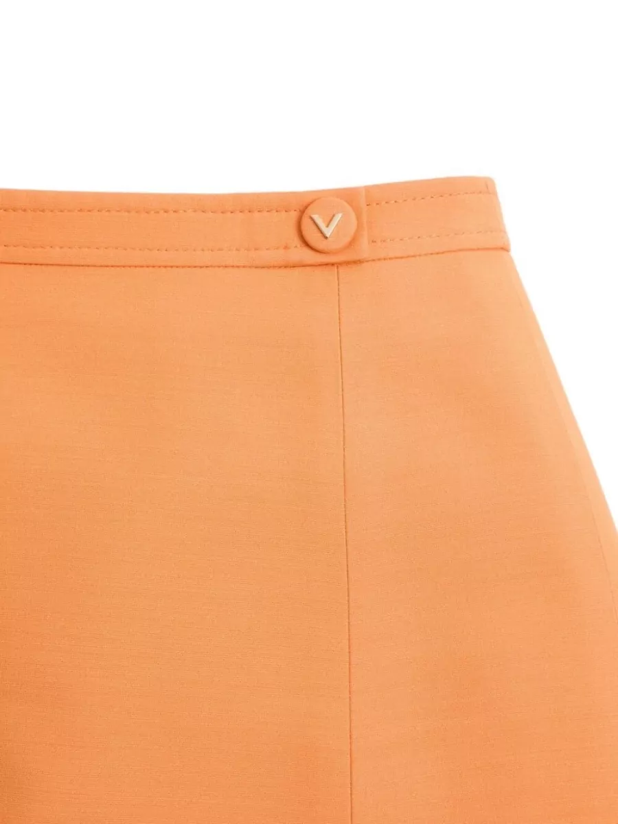 Valentino Garavani Silk Wool Knee-Length A-Line Skirt
