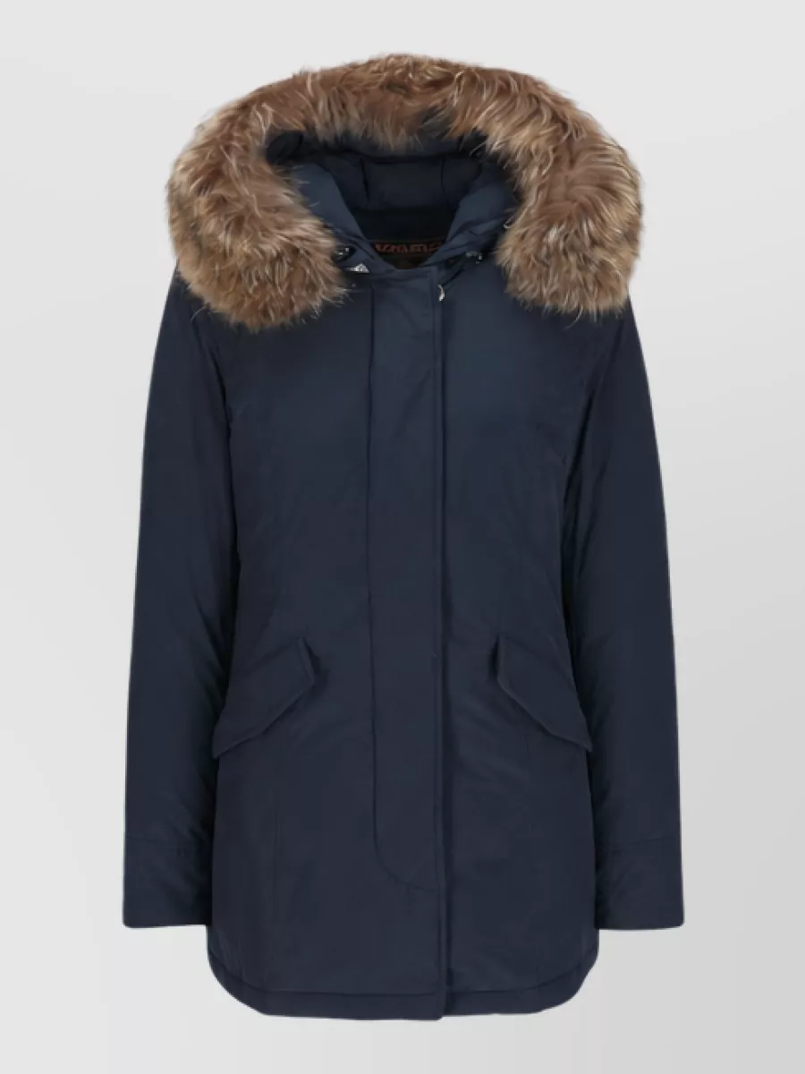 Woolrich down fur trim longline puffer jacket