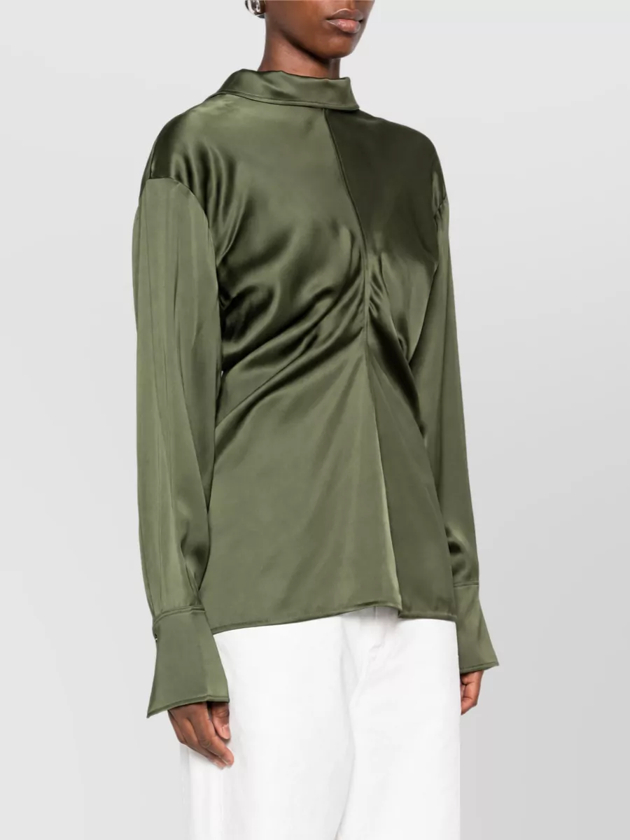 Totême Gathered Satin Blouse